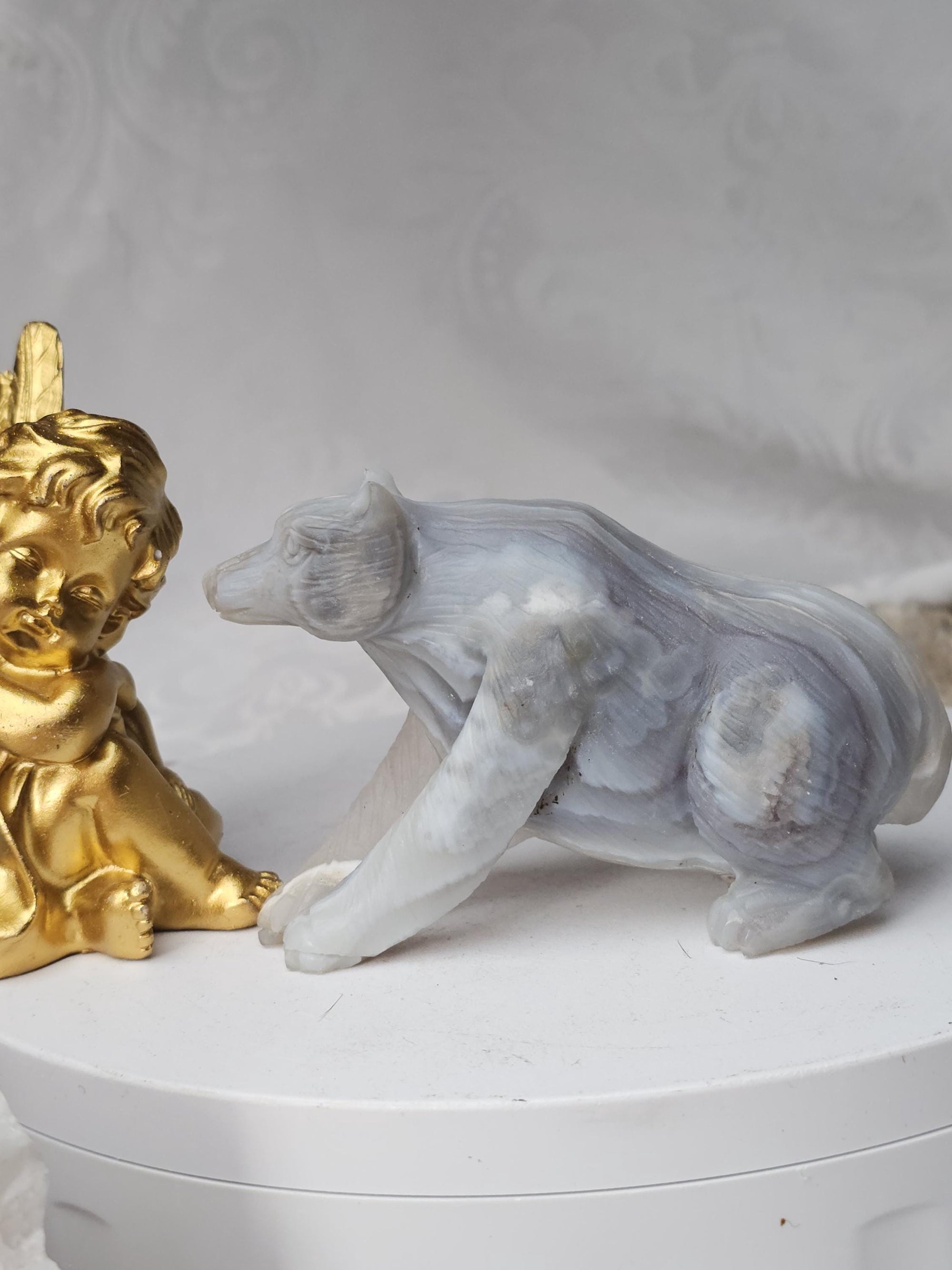 Druzy Agate Bear, Bear Statue, Crystal, Home Decor, Sculpture