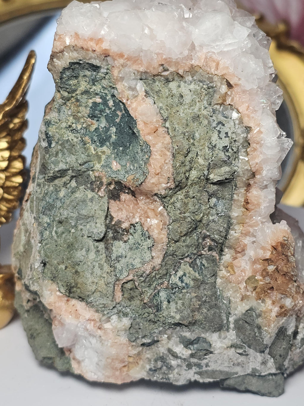 RARE Peaches and Cream Diamond Apophyllite from India , Apophyllite, Crystal, Crystal