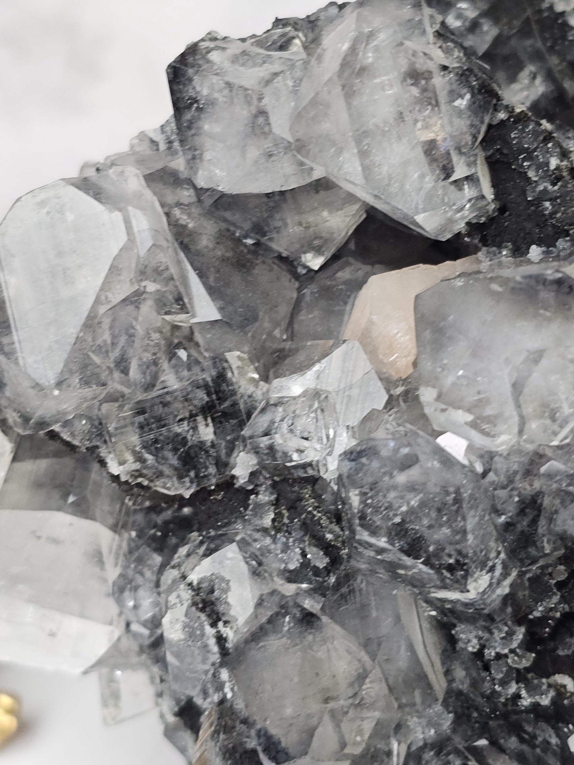 RARE Black Diamond Apophyllite with Stillbite from India , Black Chelsea Apophyllite, Crystal, Healing Crystal, Specimen
