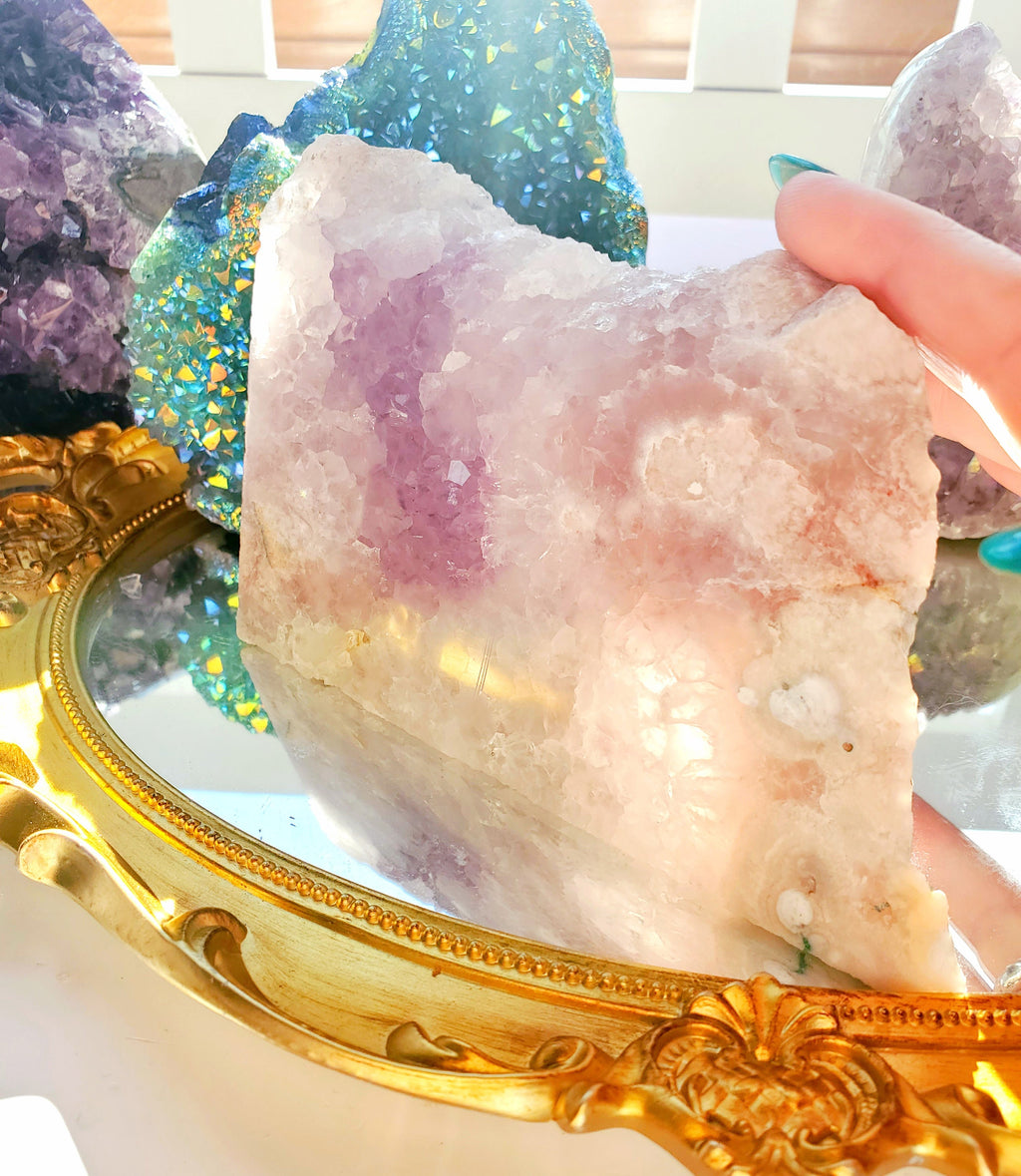 RARE Amethyst Flower Agate Slab with Druzy, Druzy Flower Agate, Amethyst, Crystal