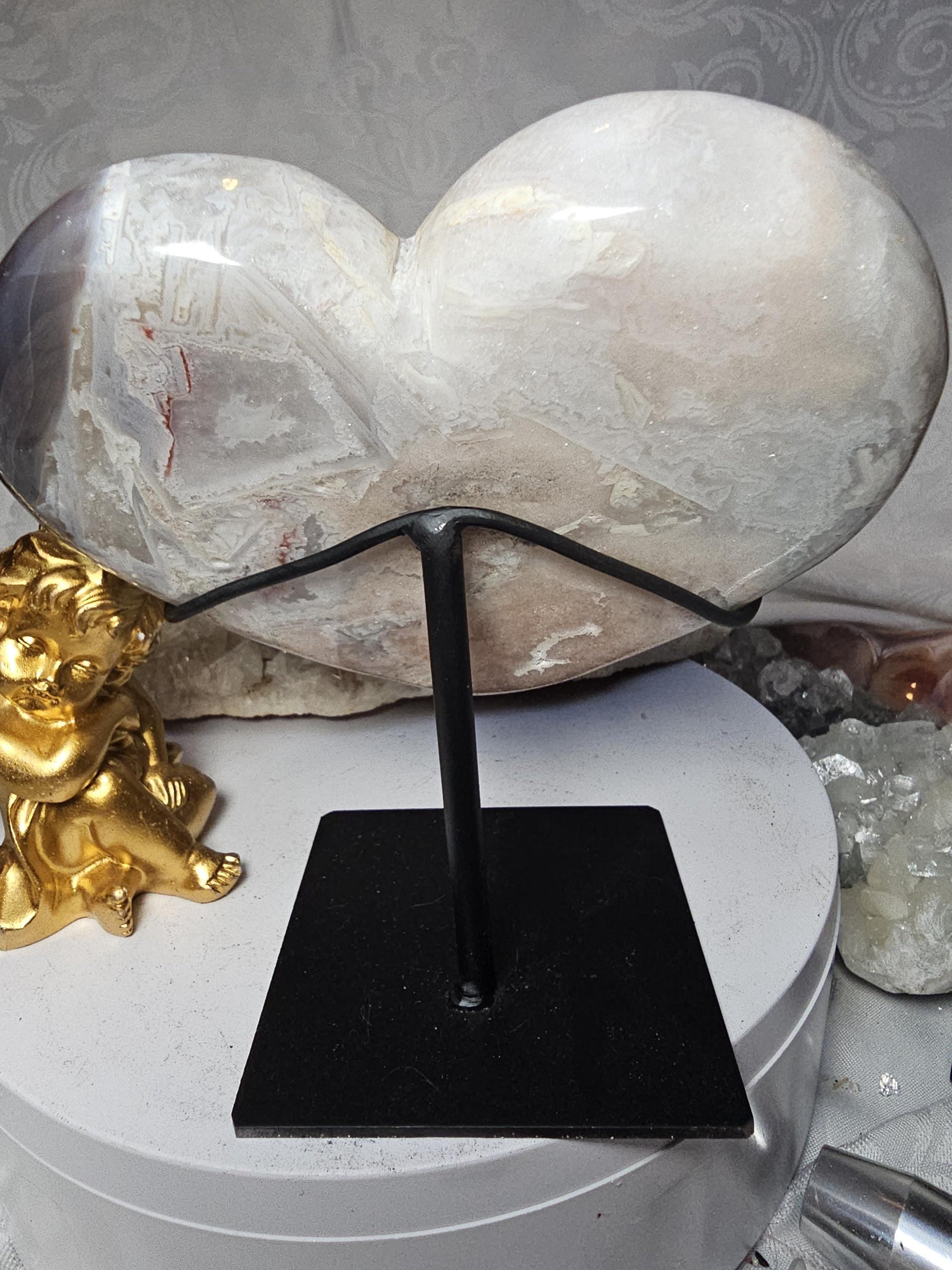 Brazilian Amethyst Druzy Heart, Pink Amethyst Druzy Hearts, Crystal Heart,Gift