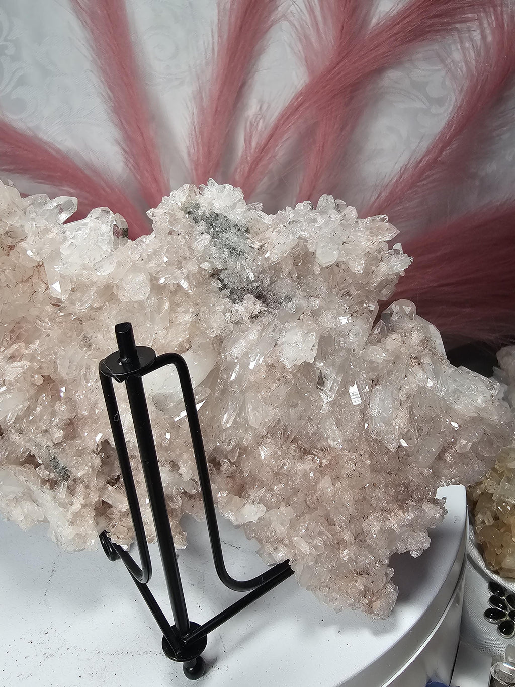 RARE Super Pink Lemurian Quartz Cluster, Columbia, Crystal Cluster