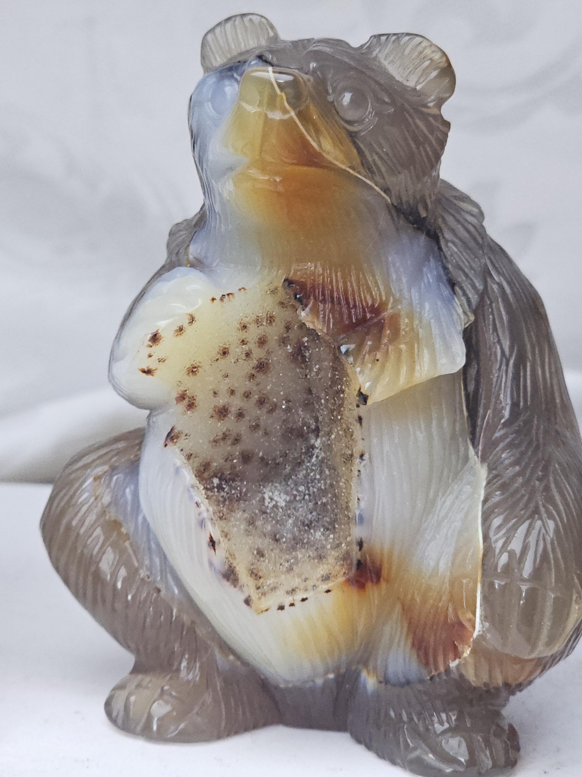 Druzy Agate Bear, Bear Statue, Crystal, Home Decor, Sculpture