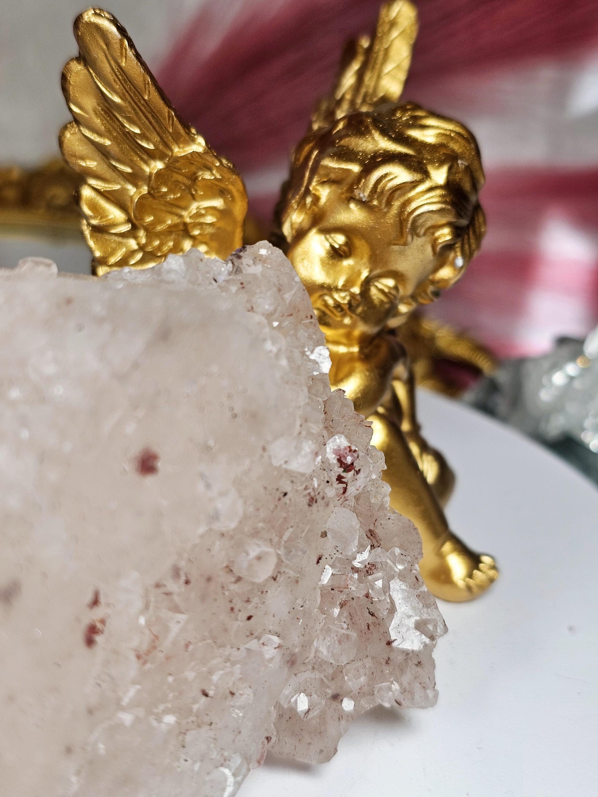 RARE Pink Sugar Apophyllite from India , Apophyllite, Crystal, Crystal