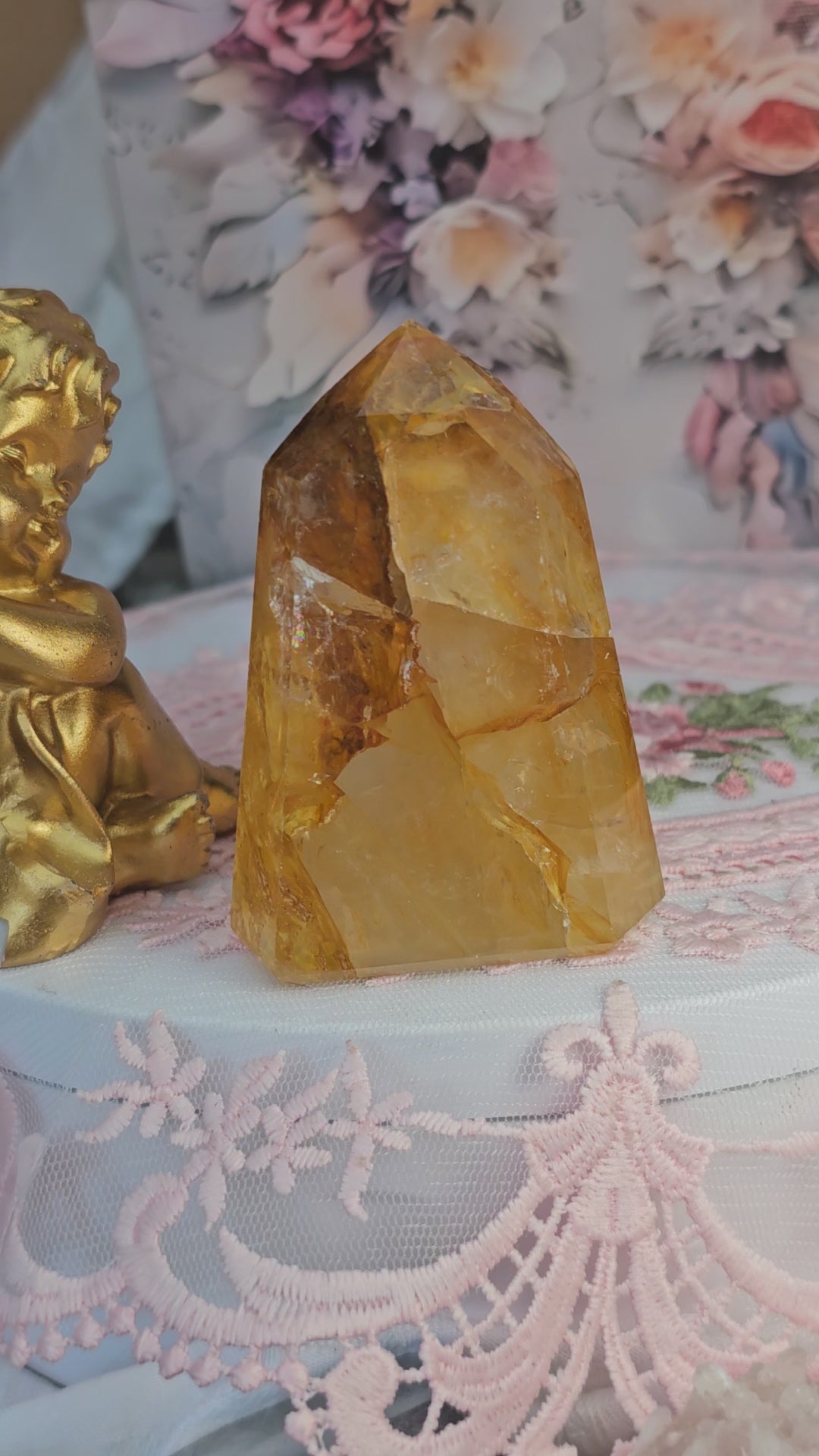 Golden Healer Quartz Tower,  Columbia, Golden Healer with Dendritic, Feng Shui Crystal, Chakra Stone
