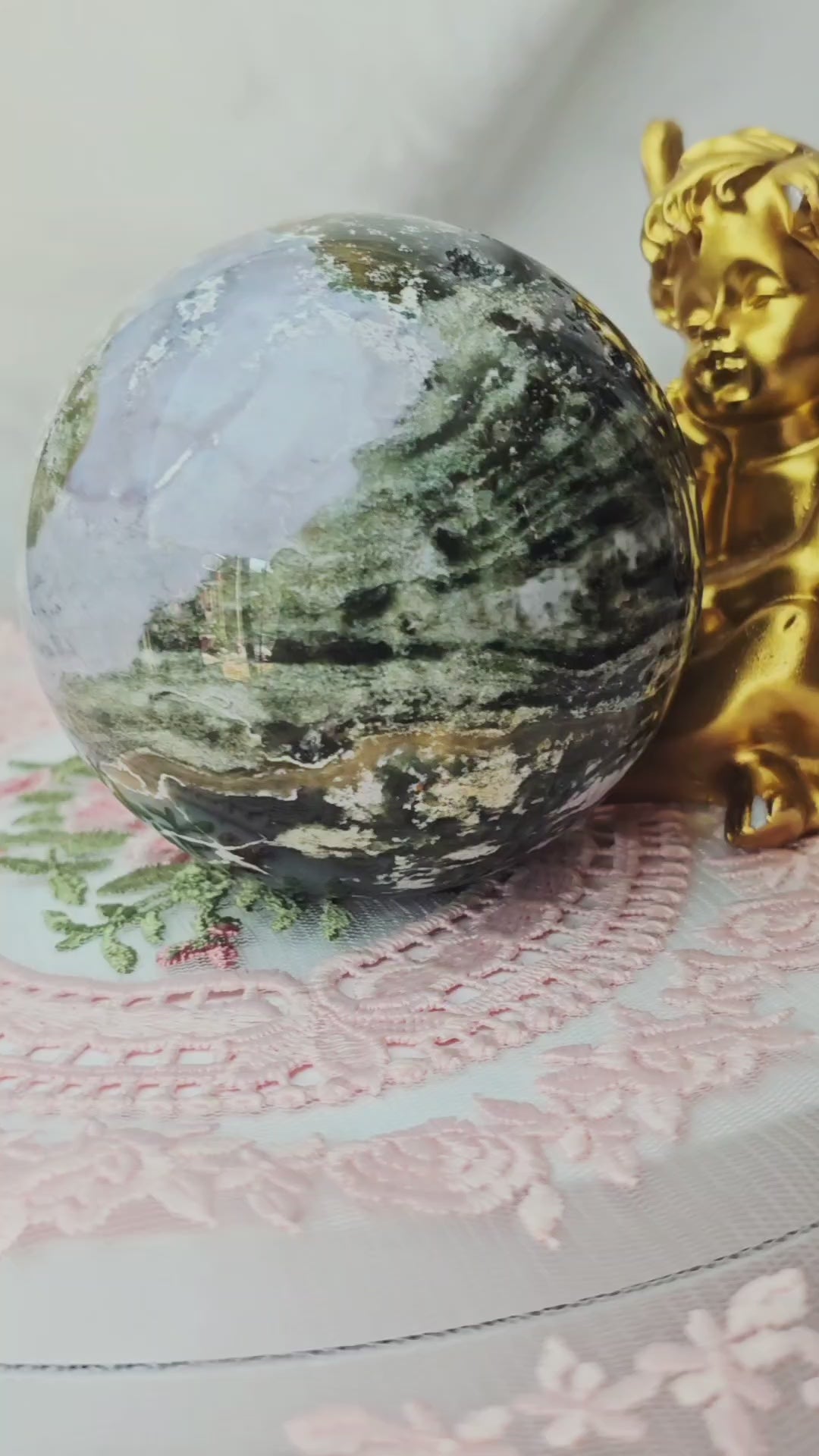 Rare Colorful Druzy Ocean Jasper Sphere, Ocean Jasper, Crystal Sphere