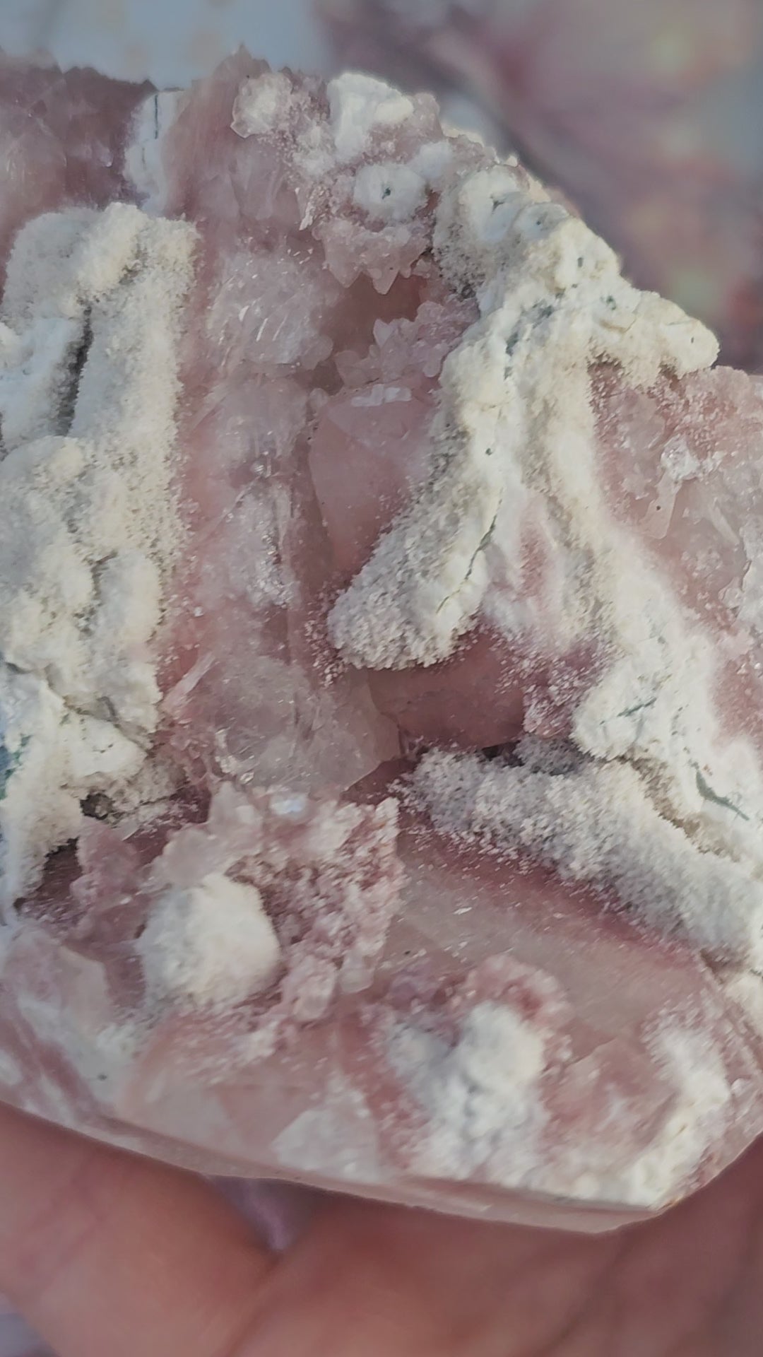 RARE Pink Sugar Apophyllite with Stillbite from India , Apophyllite, Crystal, Crystal